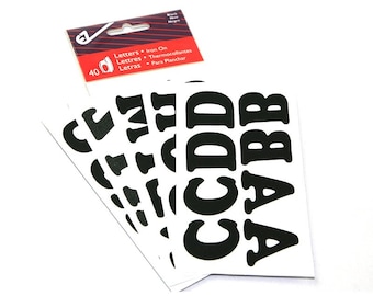 40 iron on Alphabet letters 33 mm