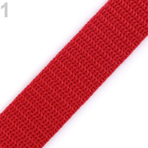 Polypropylene webbing tape 20m, Nylon webbing strap, dog collar or leash webbing, handle webbing, bag webbing 171 red