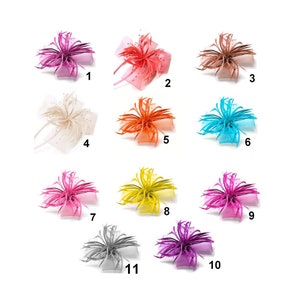 Accesorio para el cabello o broche de flores en sisal y plumas, tocado, tocado imagen 2