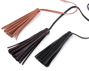 2 large faux leather pompoms 10 cm with lace, eco-leather pompom pendant charms, leather tassels