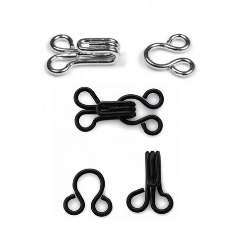 10 Metal Hooks and Eyes / Black Silver / Size 10 to 15 Mm / Etsy