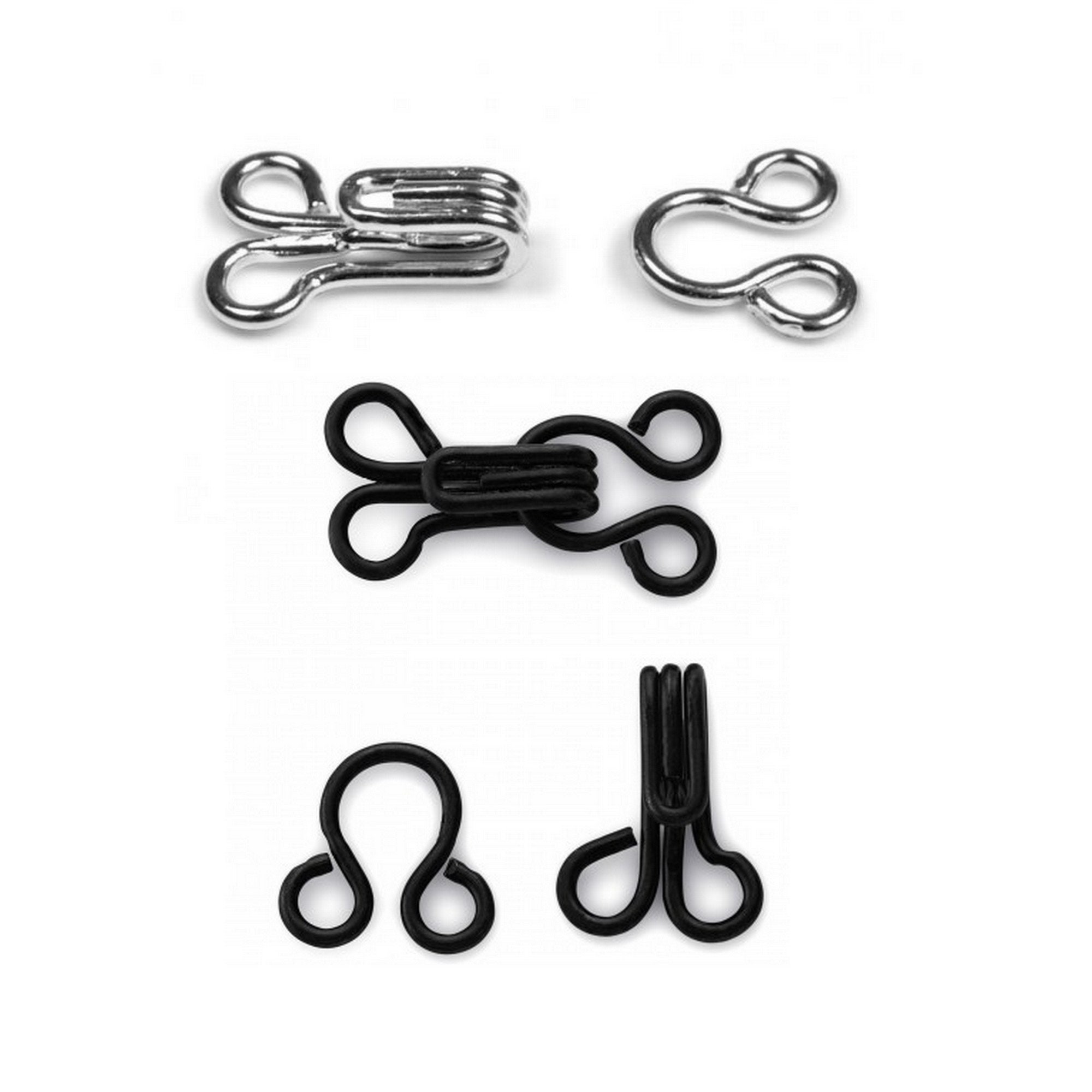 10 Metal Hooks and Eyes / Black Silver / Size 10 to 15 Mm / Etsy