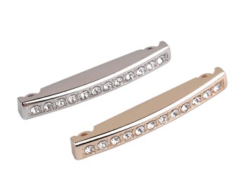 Barrettes d'ornement décoratives avec strass, à coudre, or ou argent