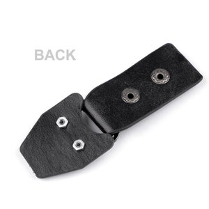 Black Eco Leather Fastening / leatherette fastener, buckle closure for clothing or leather goods image 4