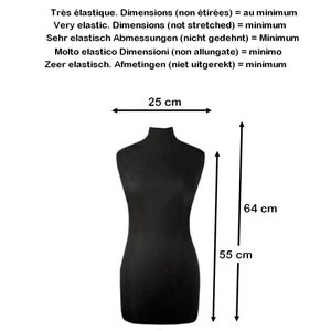 Housse mannequin lycra / noir, blanc, ivoire / Housse pour buste de mannequin / couverture de protection mannequin couturière image 10