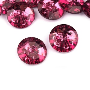 5 faux crystal buttons 25mm, many colors