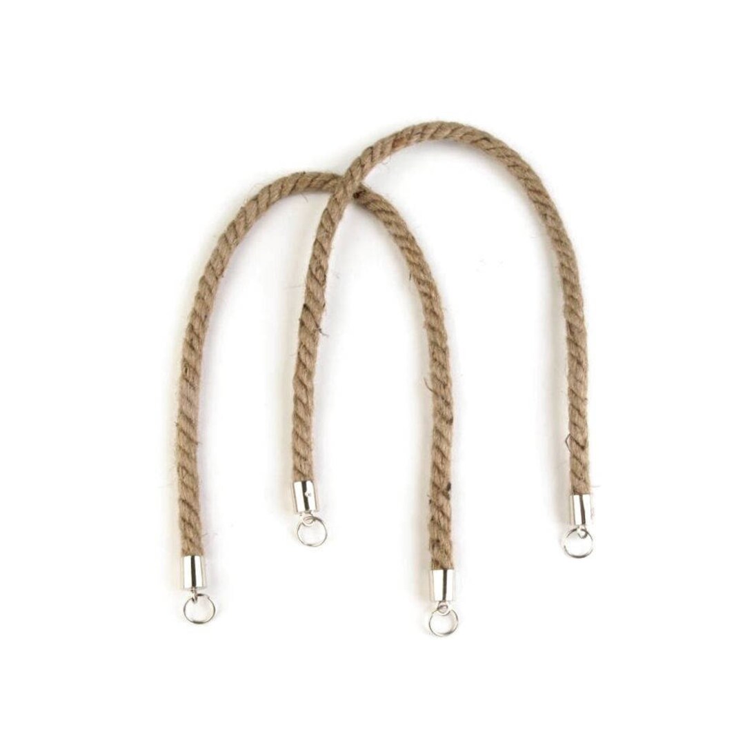 Raw Rope Bag Handles 55cm With Silver Metal Buckles / Cotton Etsy