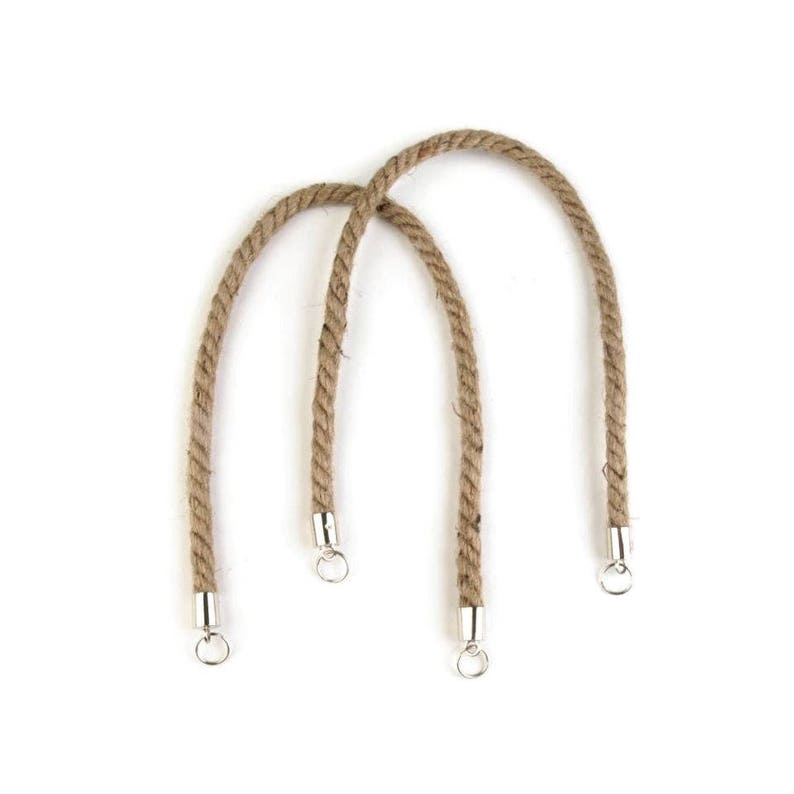 Raw Rope Bag Handles 55cm With Silver Metal Buckles / Cotton Etsy UK