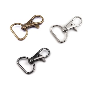 2 moschettoni metallici girevoli per cinturino 18mm / argento, bronzo, chiusura nera / metallo, gancio girevole