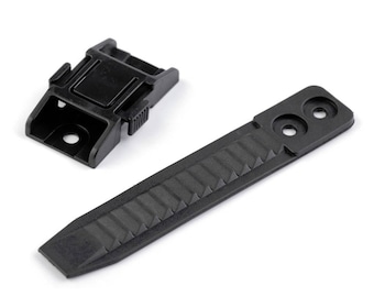 clip attache rapide avec allonge 30mm / Plastique noir / Fermeture et réglage boucle de sangle pour sac, bandoulière, ceinture, attaches