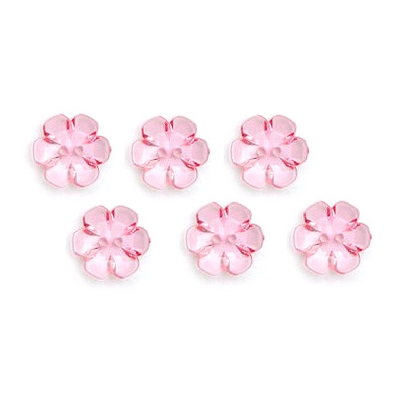 10 boutons cristal fleurs transparents 13mm / Nombreux coloris / Boutons fleurs en plastique transparent, boutons fantaisie, boutons fille image 4