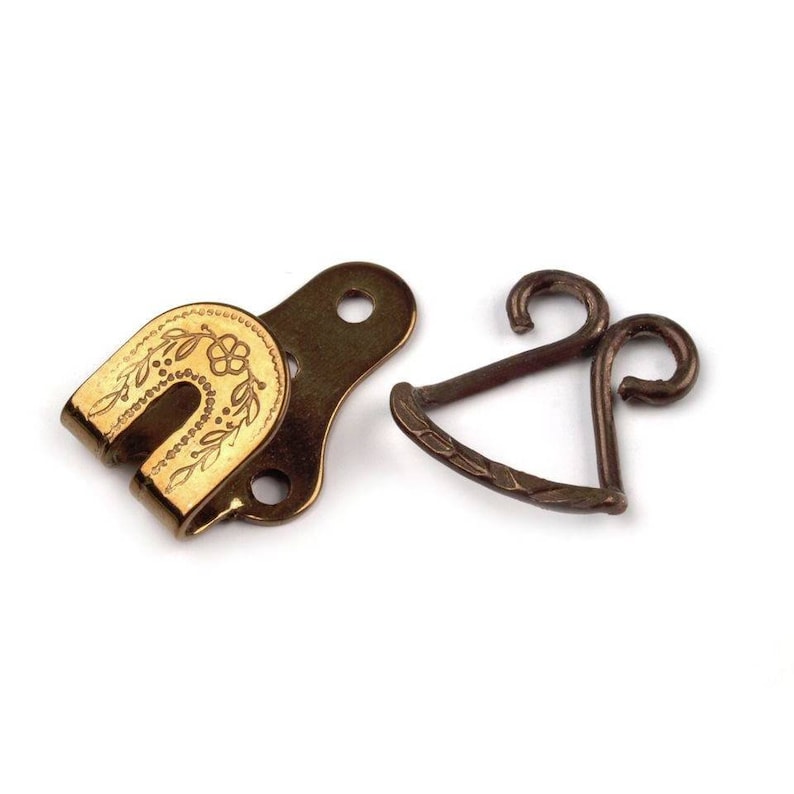 4 metal hooks 18x25mm / silver or bronze / metal clip, hook clasp, snap clasp, sewing clasp, hook and loop fastener image 4