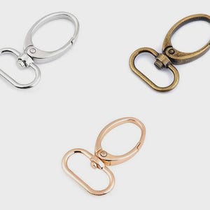 2 swivel hooks / silver, bronze, gold, black / hook fastener clips keychain hanging clasps metal image 2