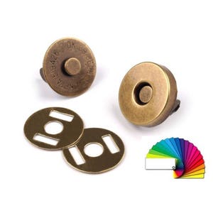 5 Fermoirs magnétiques aimantés /10, 14 ou 18 mm / bronze argent or noir / Boutons pressions aimantés, aimants pour fermeture sac Bronze