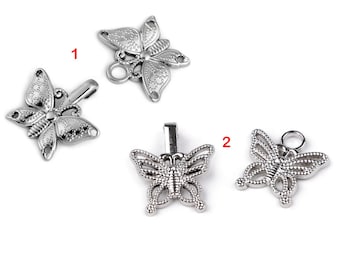 Silver metal Butterfly Hook and Eye Closure / hook buckle clip closure for jacket, vest, bag, leather goods