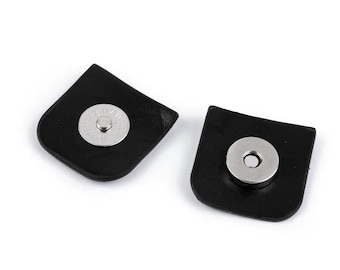 Zapięcie magnetyczne do toreb ze skóry ekologicznej w kolorze czarnym i srebrnym, 31 mm, zatrzask magnetyczny do galanterii skórzanej – 1 zapięcie