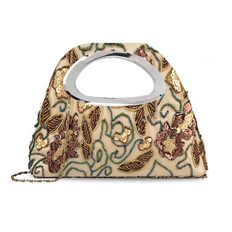 fcity.in - The Happy Handbag Golden Clutch Pearl Purses For Women Handbag  Bridal