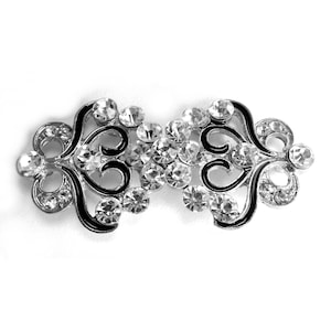 Chiusura con clip di cristallo / gancio con fibbia con strass, clip in metallo, chiusura a gancio, fermaglio a clip, bottone in cristallo