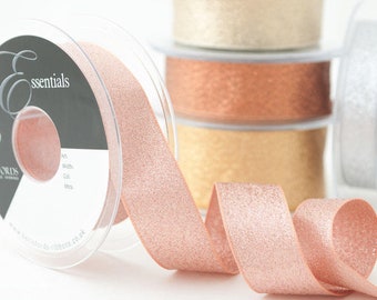 3yd Tape Lamé Metallic / 3-7-20-25-40mm / Silver, Rose Gold, Copper, Gold / Glittering Metal Lurex Tape, glitz and glamour