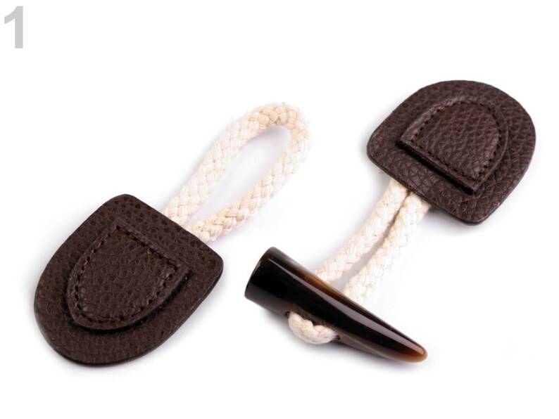 2 Duffle Coat Toggle Horn Button Fastener Eco Leather / Black Etsy