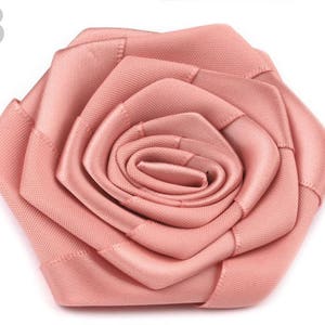 3 Satin Roses Ø70 mm / wedding corsage flower, wedding fabric flower, ribbon rosette flowers, flower decoration, fabric flower embellishment image 4