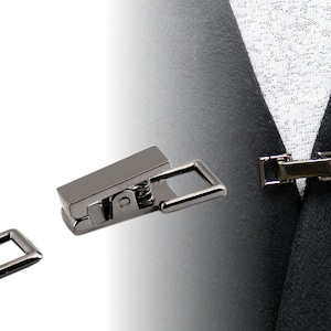 Button Brandenburg Metal / Silver of Black / Hook Loop Clasp Sluiting voor jack, vest, tas, lederwaren, toggle-sluiting