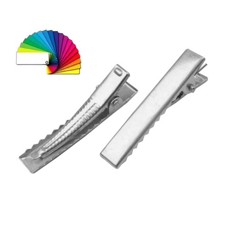 White - German Silver Hair Clip (Set of 2) 09