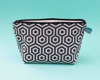 Hexagon print Makeup Bag / Cosmetic Bag