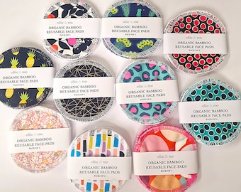 Reusable makeup remover pads bamboo cotton rounds washable face pads zero waste eco makeup remover wipes