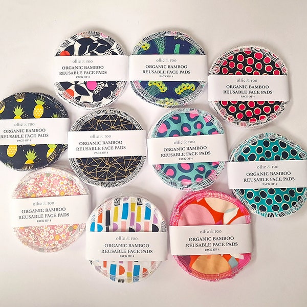 Reusable makeup remover pads bamboo cotton rounds washable face pads zero waste eco makeup remover wipes