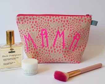 Stylish Pink Folk Floral MAMA Make up Bag * MAMA Nappy Pouch