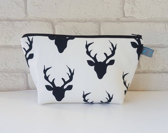 Monochrome Stag Cosmetic Bag Makeup Bag   *PRE-ORDER*