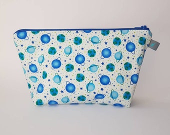 Blue Planets Space Boys Toiletry Bag Wash Bag Wet Bag Nappy Diaper Pouch