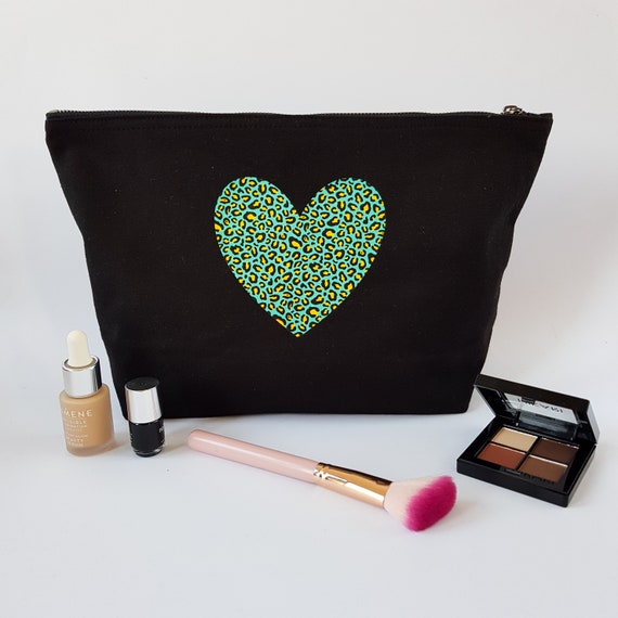 Heart / Star Animal Print Cosmetic Bag