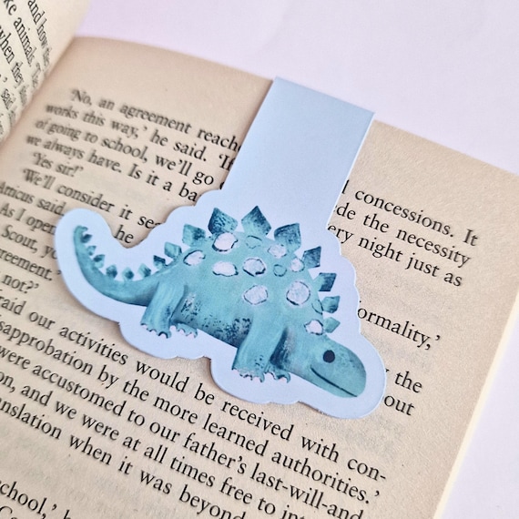 Magnetic Bookmark: Stegosaurus Dinosaur kids illustrated book accessory