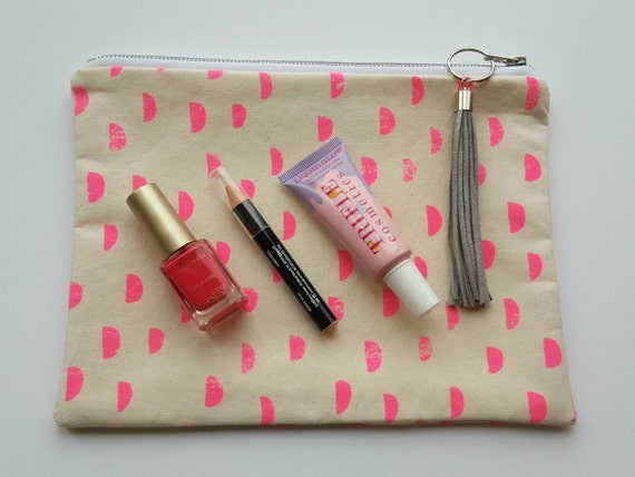 Pink Neon Moons Clutch Bag / Cosmetic Bag
