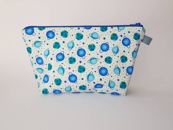 Blue Planets Space Boys Toiletry Bag Wash Bag Wet Bag Nappy Diaper Pouch