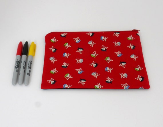 Fun Boys Red Pirate Pencil Case // Gadget Bag