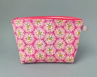 Pink Floral Burst Sized Cosmetic Bag