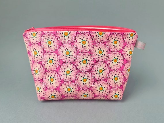 Pink Floral Burst Sized Cosmetic Bag