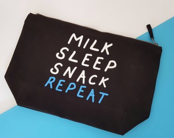 Nappy Pouch / Nappy Bag - Milk Sleep Snack Repeat