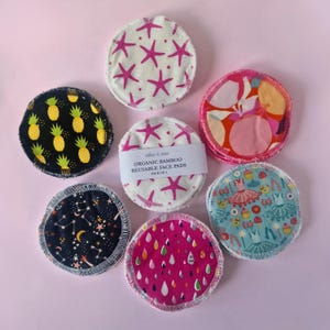 Reusable cotton rounds for skincare & makeup remover: with organic bamboo towelling (set of 4)