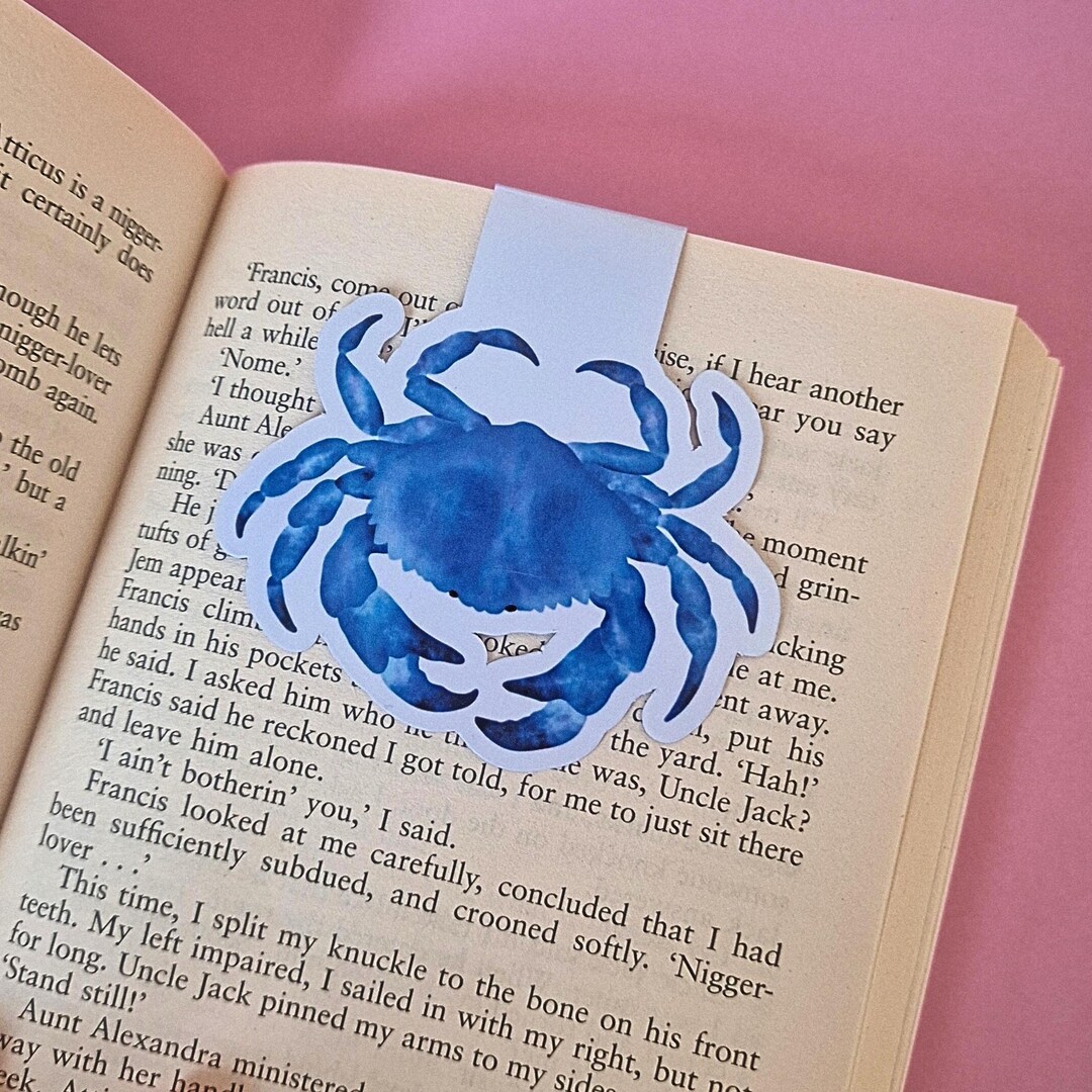 Magnetic Bookmark: Blue Coastal Crab Crustacean Illustrated Book ...