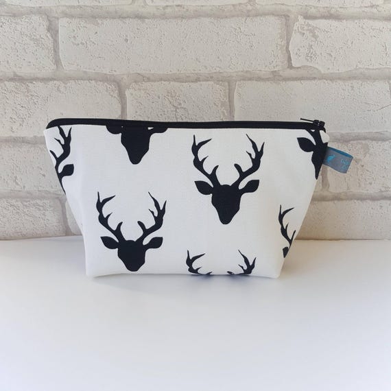Monochrome Stag Cosmetic Bag Makeup Bag   *PRE-ORDER*