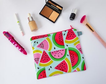 Fun Bright Summer Tropical Watermelon Pattern Pencil Case / Cosmetic Pouch