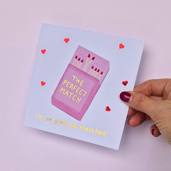 The Perfect Match Dating App Valentine's Day card