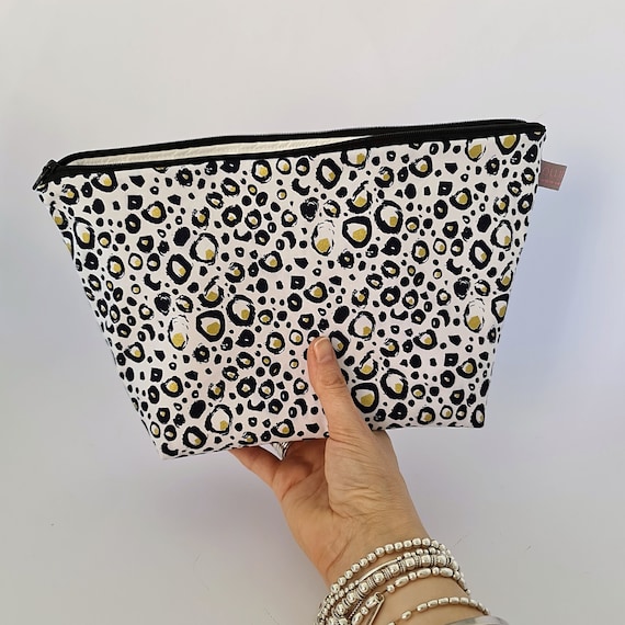 Metallic Animal Print Cosmetic Bag / Makeup Bag / Wet Bag