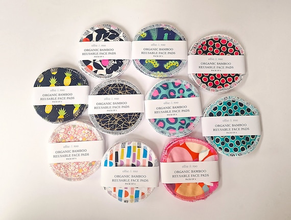 Reusable makeup remover pads bamboo cotton rounds washable face pads zero waste eco makeup remover wipes