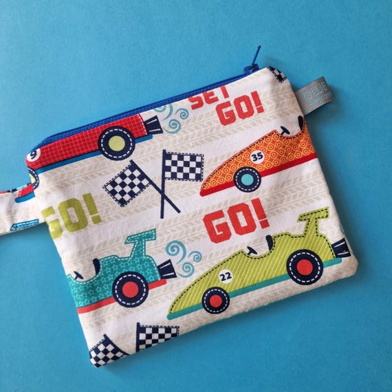 Racing Car Boys Coin Purse Kids Wristlet Accessory Pouch