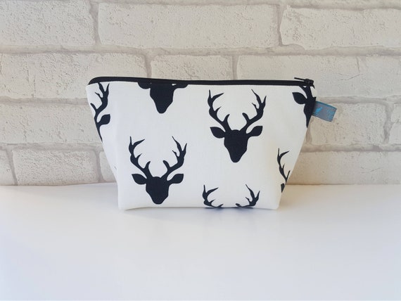 Monochrome Stag Cosmetic Bag Makeup Bag   *PRE-ORDER*